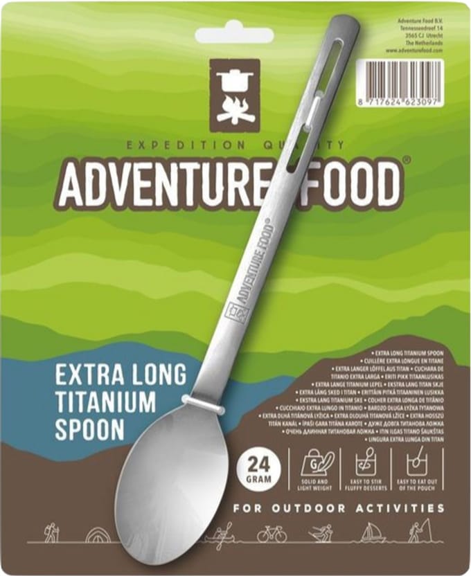Adventure Food - Extra Long Titanium Spoon - 24 gram - Titanium