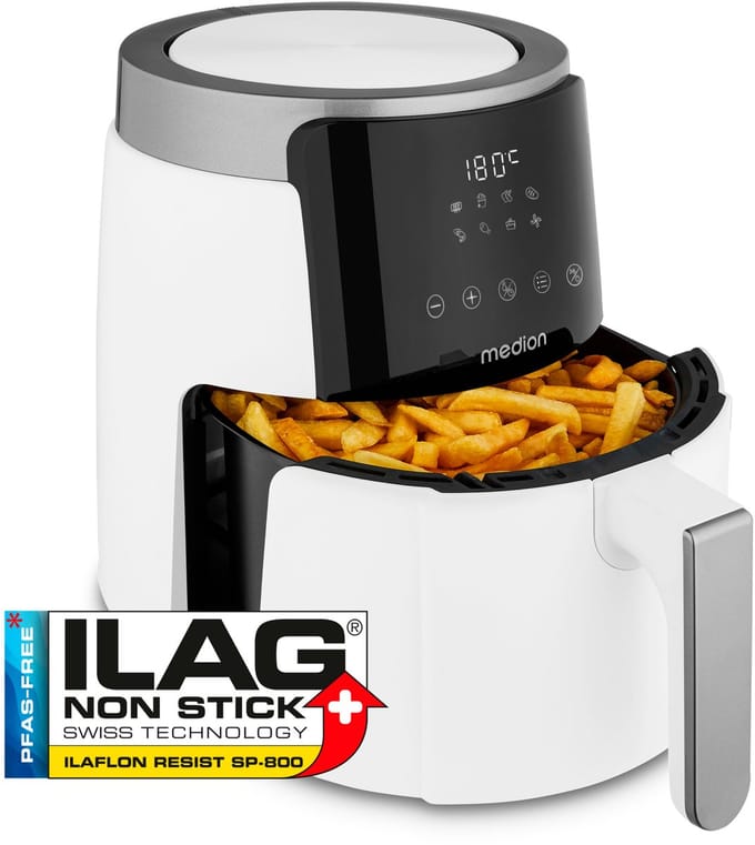 MEDION L Airfryer P40 - 4,7 L - 1500 W - 8 programma’s - Wit