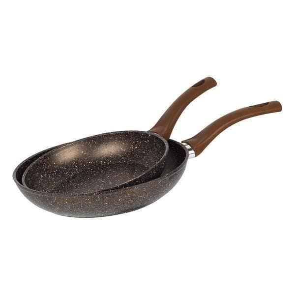 Ensemble de poêles - Bergner - Champagne - Aluminium forgé - 2 pièces - Compatible induction couleur champagne