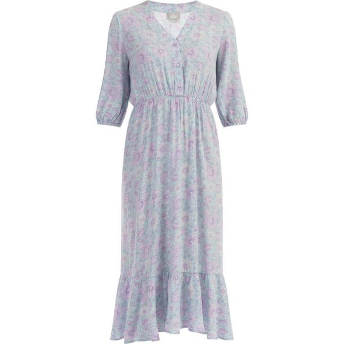 usha midi-jurk Dames Turkoois Veelkleurig