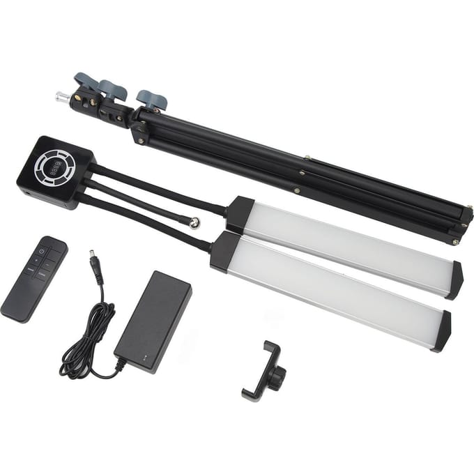 40W LED Invullicht met Dubbele Armen en Telefoonhouder 3200K‑5600K Opvouwbaar 3 Modi LED Stick Invullicht EU PLUG