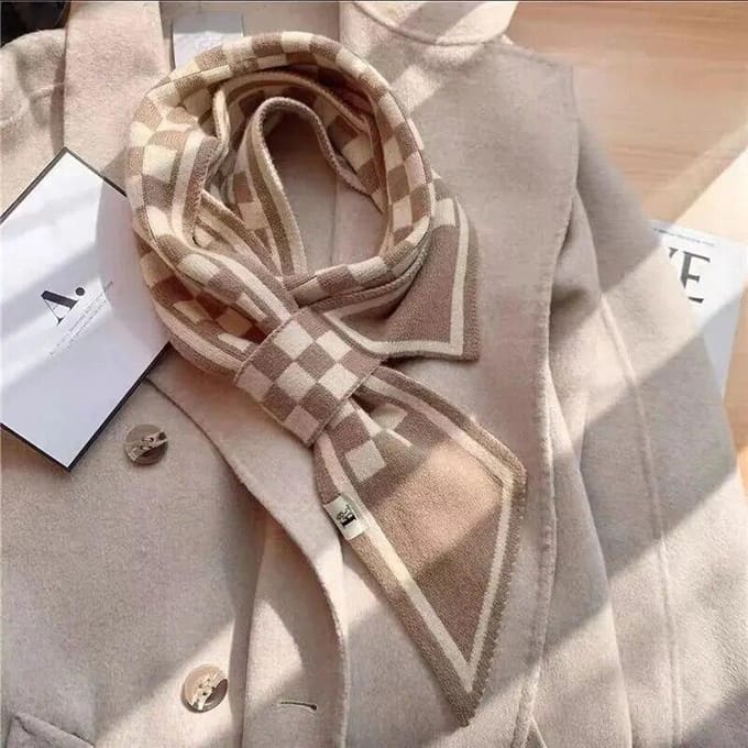 Damesmode geruite sjaal Vrouwelijke herfst Winter Dikke nek Warme buitensjaal roze
