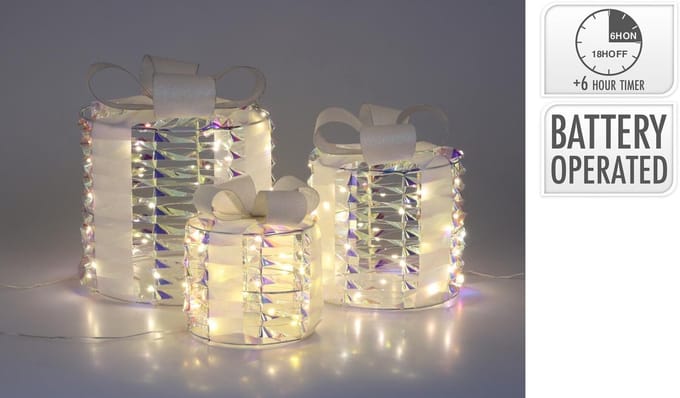 Home & Styling cadeau beeld 30cm regenboog LED set van 3 decoratie.