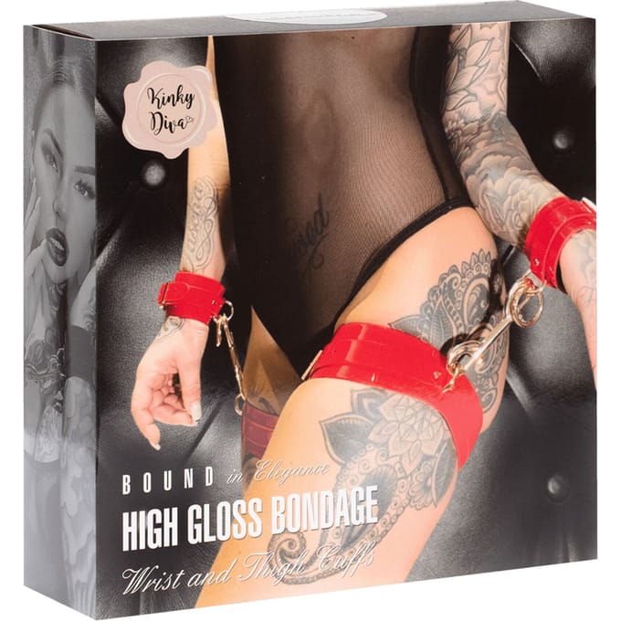 'High Gloss Bondage Wrist & Thigh Cuffs'