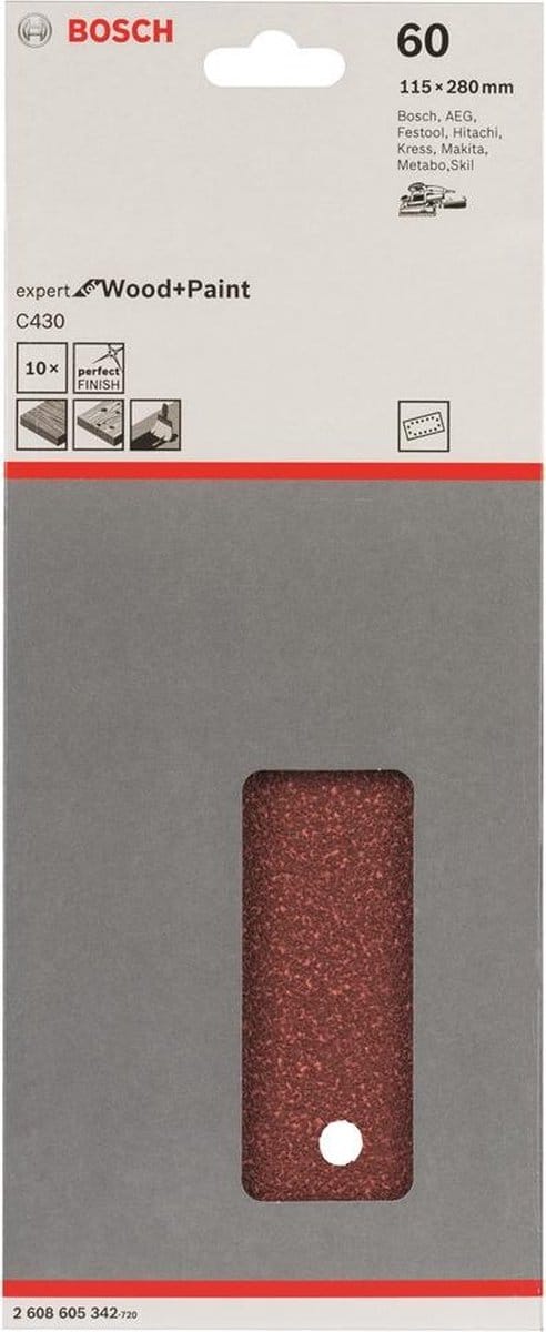 Bosch - 10-delige schuurbladset 115 x 280 mm, 60