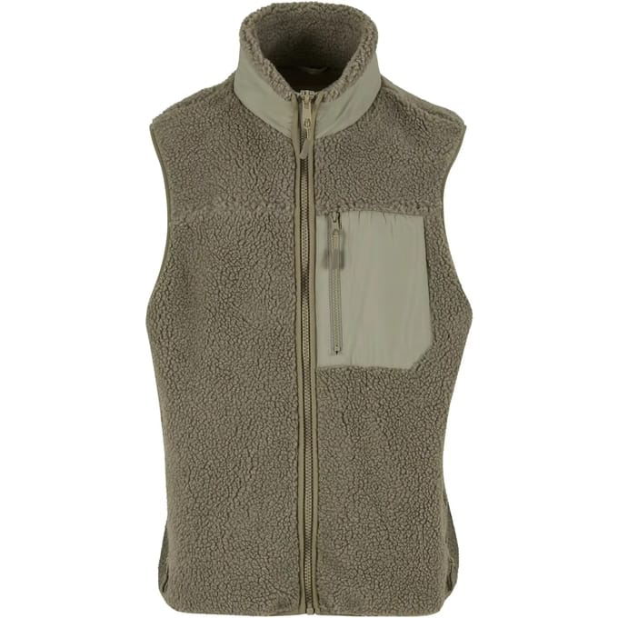 Urban Classics - Sherpa Mouwloos jacket - S - Groen