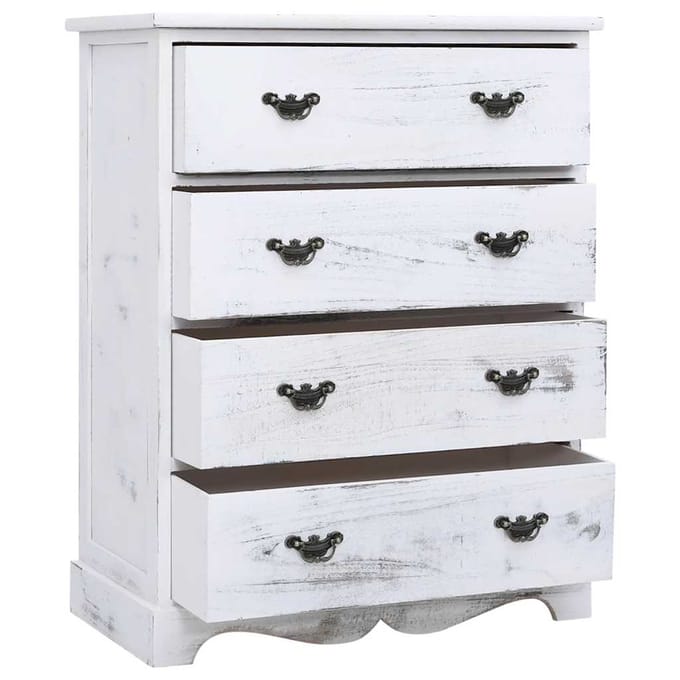 vidaXL - Ladekast - 60x30x75 - cm - hout - wit