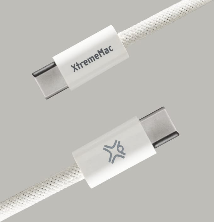 XtremeMac X-Magnet - Magnetische USB-C Kabel - 60W - Nylon - Ultra-Bestendig - 2 meter - Zwart