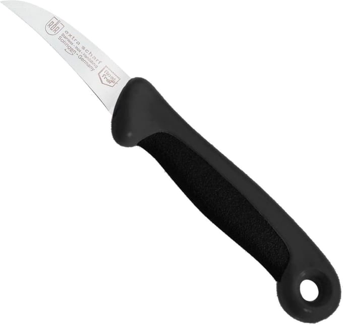 RÖR Solingen Schilmesje Extra Grip – RVS Lemmet Krom – 15 cm – Zwart met Zwart