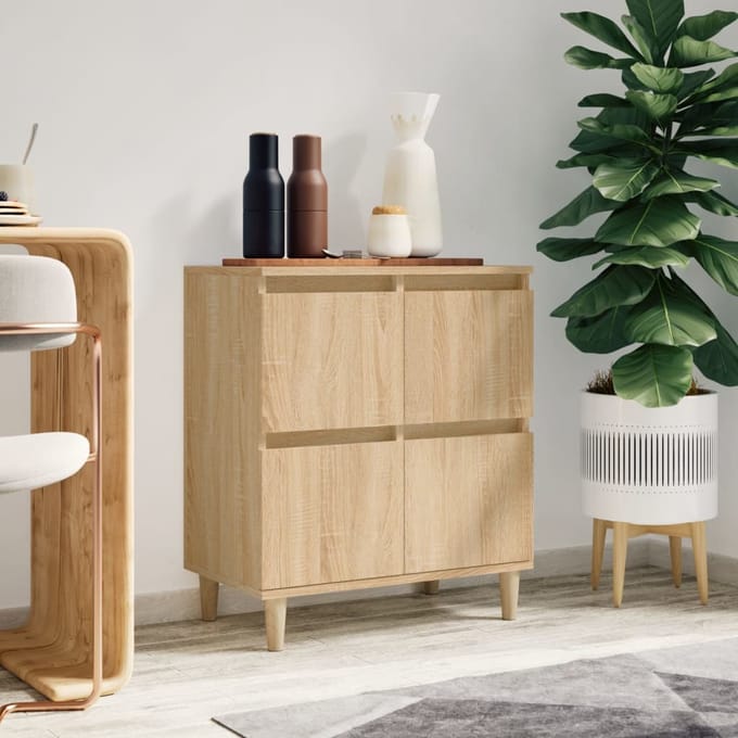 vidaXL - Dressoir - 60x35x70 - cm - bewerkt - hout - sonoma - eikenkleurig