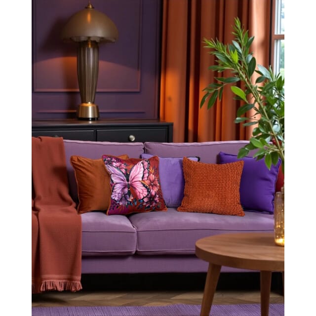 NOVÉE Sierkussen butterfly bloom | 45 x 45 cm | velvet/polyester