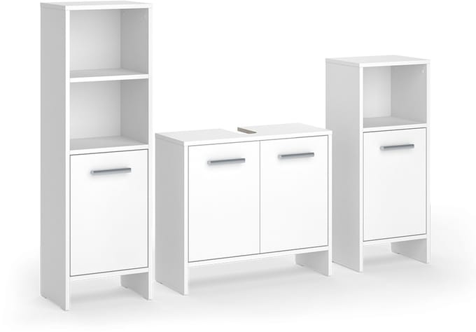 Vicco Badkamermeubelset Karli, Wit, 3-delig