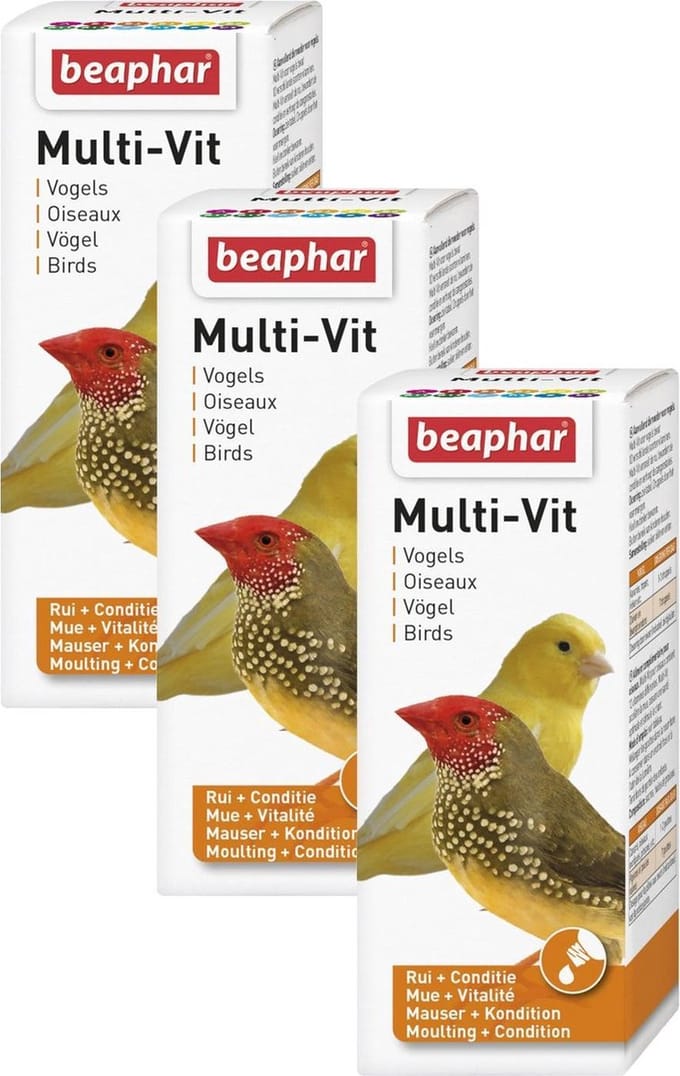 Beaphar Multi-Vitamine Vogels - Vogelapotheek - 3 x 50 ml