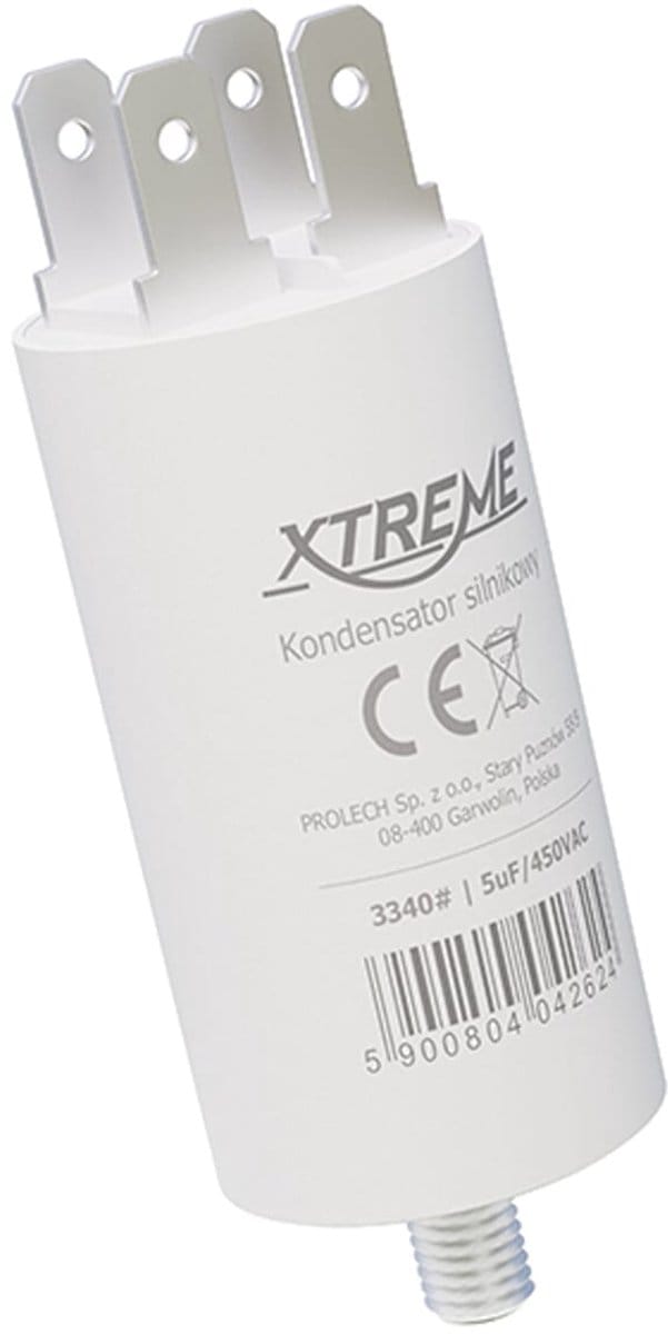 XTREME Motorcondensator 5µF 450V AC - Met Faston Aansluitingen - Start/Bedrijf