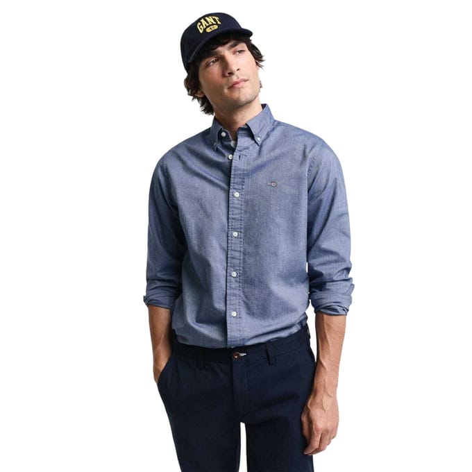 Gant Klassiek Oxford-overhemd met knoopsluiting voor heren (Blauw)