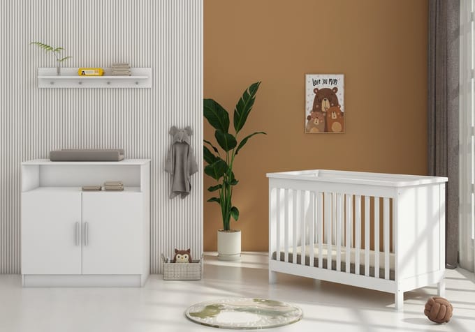 Born Lucky Texas Babykamer 2-Delig – Ledikant en Commode – Vanaf Geboorte tot ca. 2,5 Jaar
