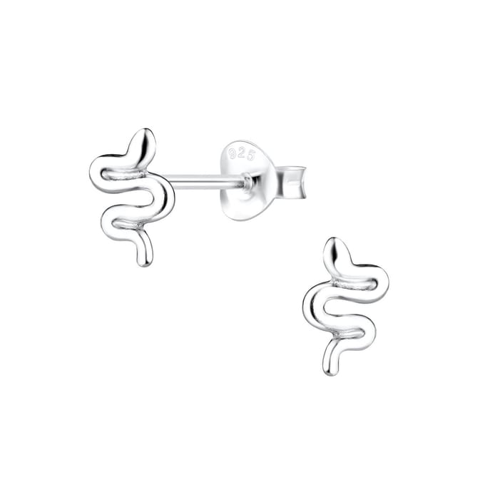 Joy|S - Zilveren slang oorbellen - 8 x 5 mm
