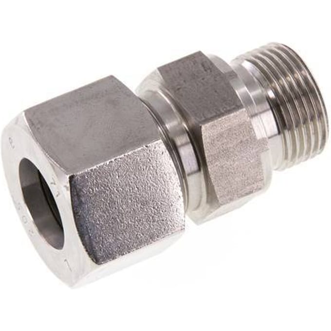 G 3/4'' Buitendraad x 20S RVS Rechte Snijring Koppeling 400 Bar DIN 2353 - FL2S-MC-ST-034G-20-S