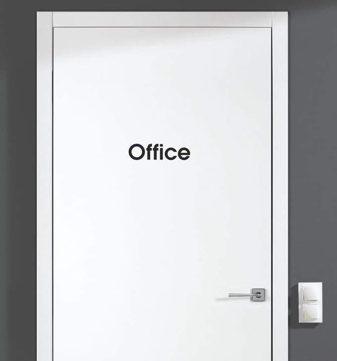 Deursticker - Office - Zwart 11,5x3