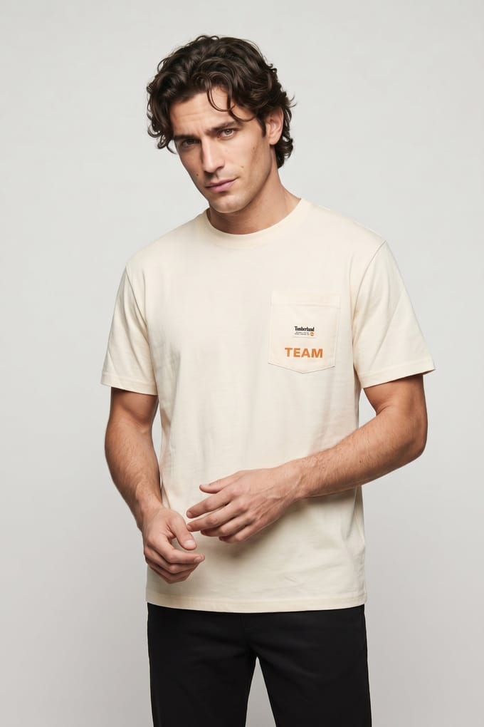 Timberland Ss Staff Tee Cloud Cream Taglia: XL | Magliette basic Outlet | Uomo | Bianco