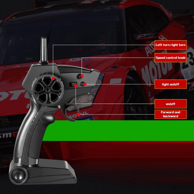 Afstandsbediening Drift Auto 1/16 Afstandsbediening Auto 2,4GHz 4WD Afstandsbediening Raceauto Kinderen Cadeau voor 2 battery zwart