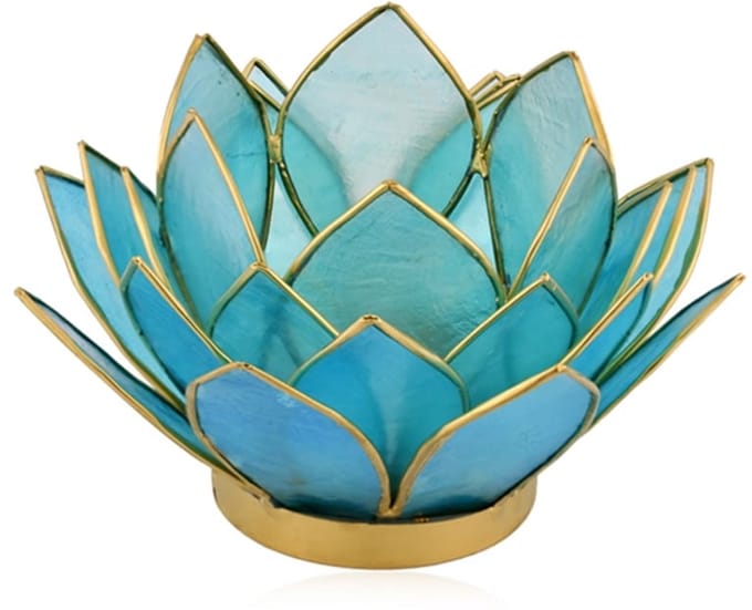Lotus sfeerlicht Capiz schelp blauw