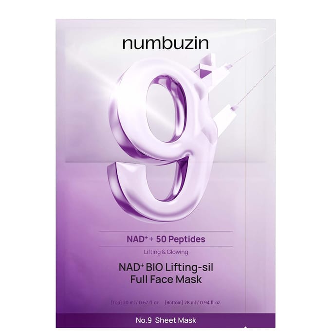 Numbuzin No.9 NAD Bio Full Face Pack Sheet (Pack of 4)