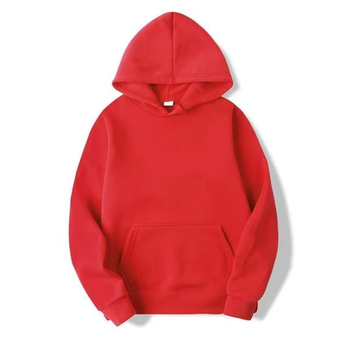 Nouveau pull à capuche de couleur unie pour hommes XXL rouge