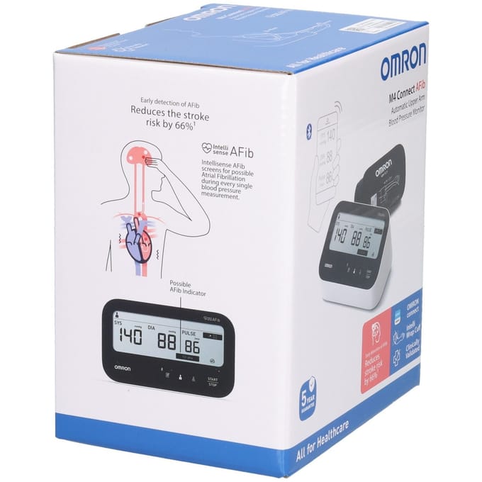 Omron M4 Connect Afib - Bloeddrukmeter - Bluetooth - Detectie AFib - Geheugen 120 metingen