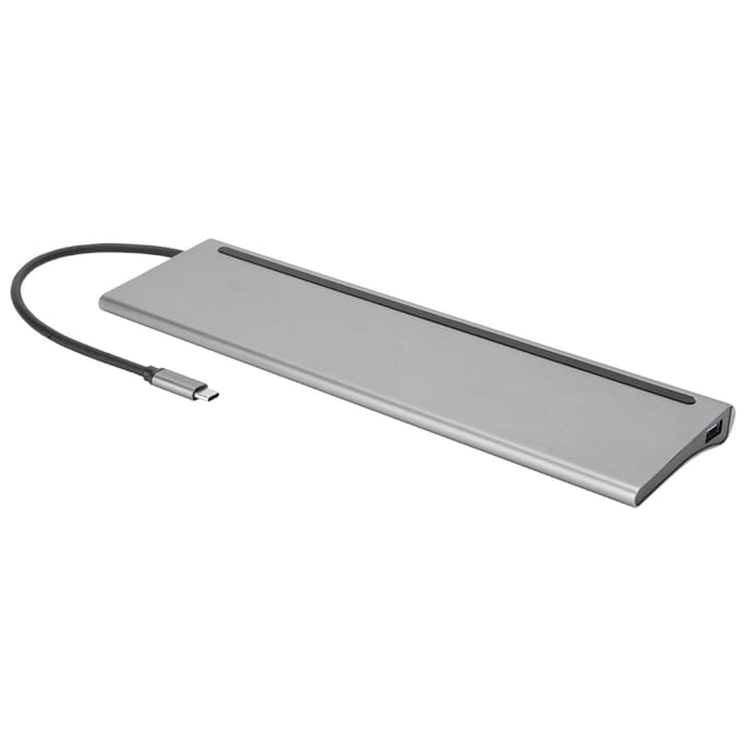 12-in-1 Docking Type-C naar Dubbel HDMI Zelfde Scherm Weergave USB VGA PD RJ45 Docking Station gray