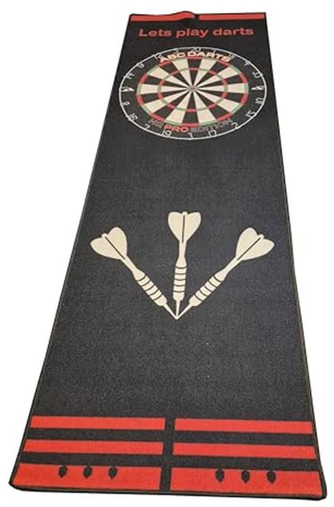 Dartmat Anthraciet Rood - 241 x 80 cm