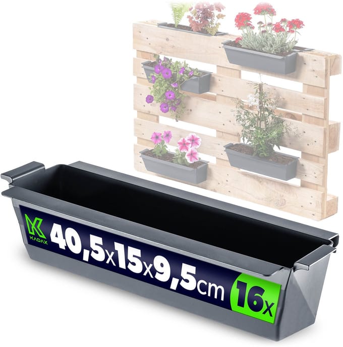 Veere bloempot voor europallets 40,5 cm antraciet 16 st.