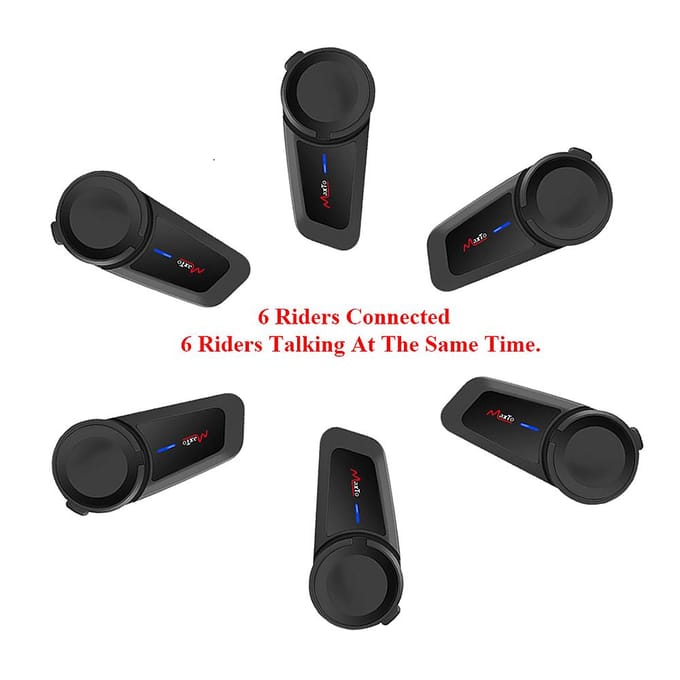 Maxto M2 BT Motorhelm Intercom FM Helm Waterdicht Moto Interphone Vervanging voor Vimoto zwart