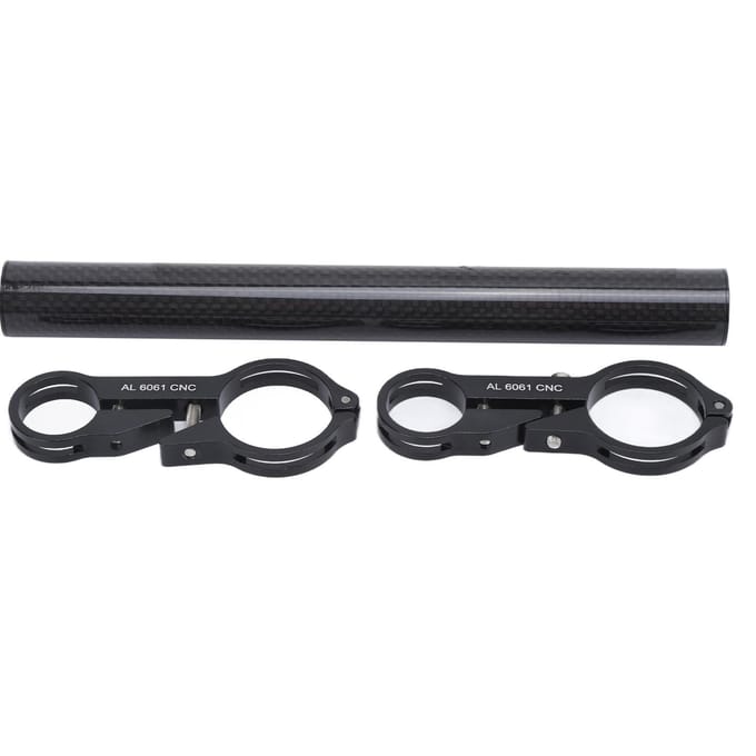Rallonge de guidon de vélo 202 Double tige Fibre de carbone Multifonction Extension Support de lampe de vélo black