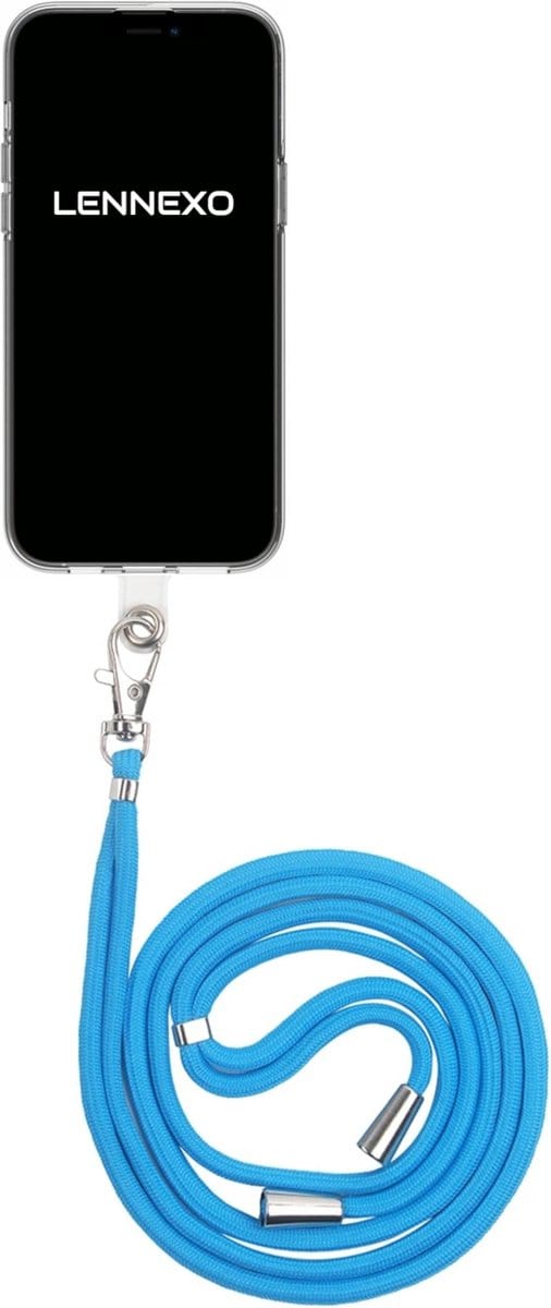 Universele Telefoonkoord | Telefoon koord Verstelbaar | Telefoonketting - Blauw