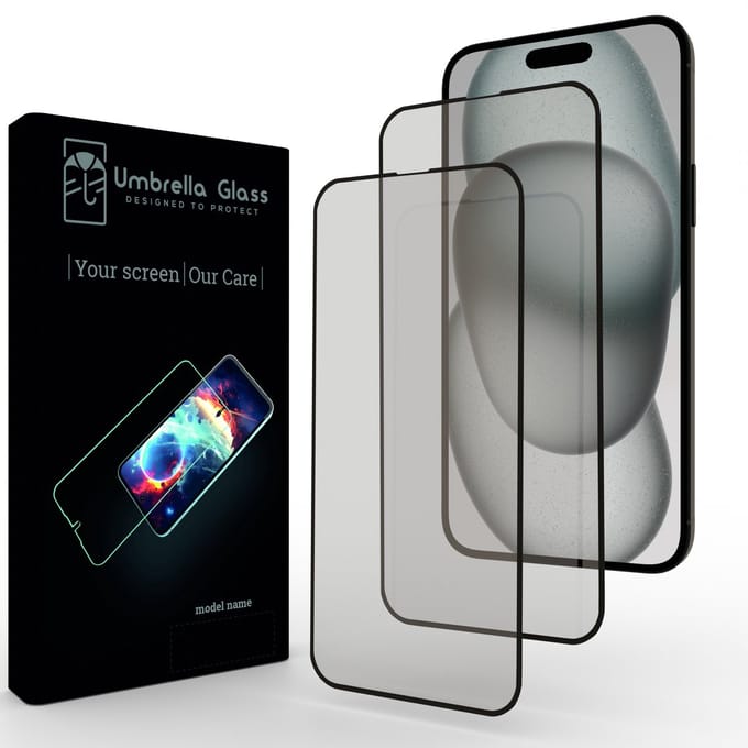 Umbrella Glass Screenprotector - Geschikt voor Apple iPhone 15 Plus / 16 Plus - Full Cover