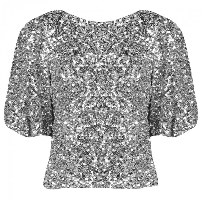 Harper & Yve Marsja-ls Tops & T-shirts Dames - Shirt - Zilver - Maat S