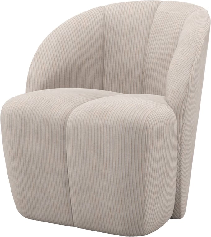 WOOOD Mojo Draaifauteuil - Ribstof - Ecru - 75x68x77