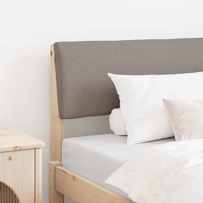 vidaXL - Gestoffeerd - hoofdbord - Taupe - 90 - cm - Massief - grenenhout