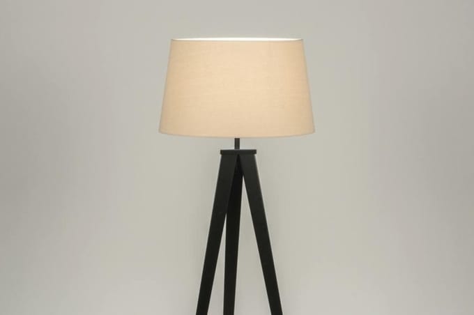 Lumidora Vloerlamp 30884 - ANTIQUA - E27 - Zwart - Beige - Metaal - ⌀ 51 cm
