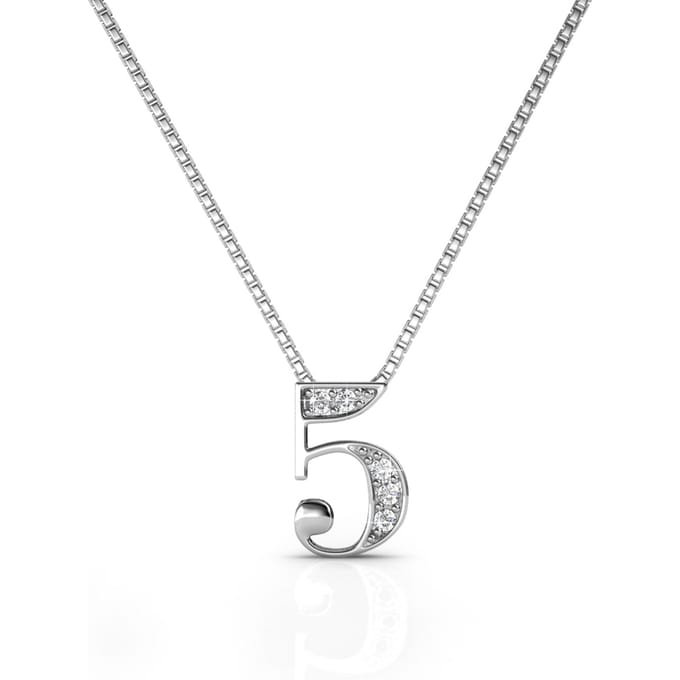 Nummer 5 hangers - Zilver en kristal