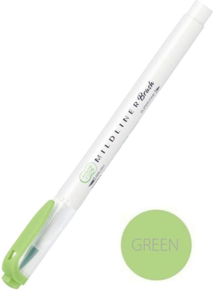 Zebra Mildliner Brush Pen - Mild Green WFT8-MG