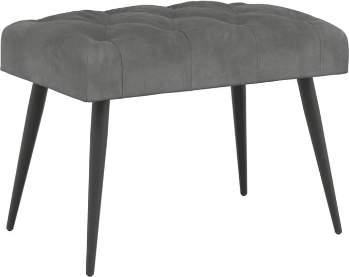 vidaXL - Bank - met - knopen - tufting - Donkergrijs - 60 - x - 40 - x - 45 - cm - Fluweel