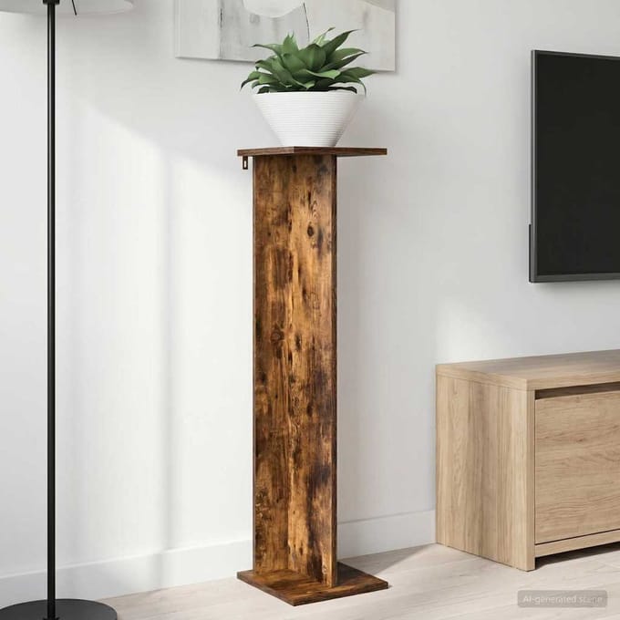 vidaXL - Plantenstand - 2 - st - Gerookt - eiken - 25 - x - 25,5 - x - 100,5 - cm