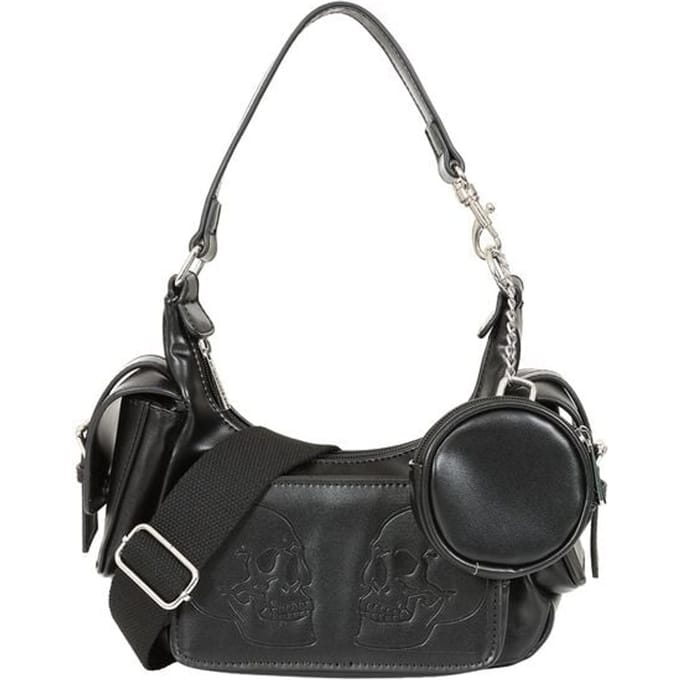 Banned - Gothic Schoudertas - Twin Terror Shoulder Bag - voor Vrouwen - zwart