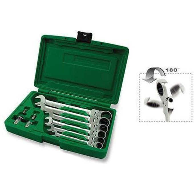 Ratelsleutel set TOPTUL 10st 8-17 19mm bithouder 1/4