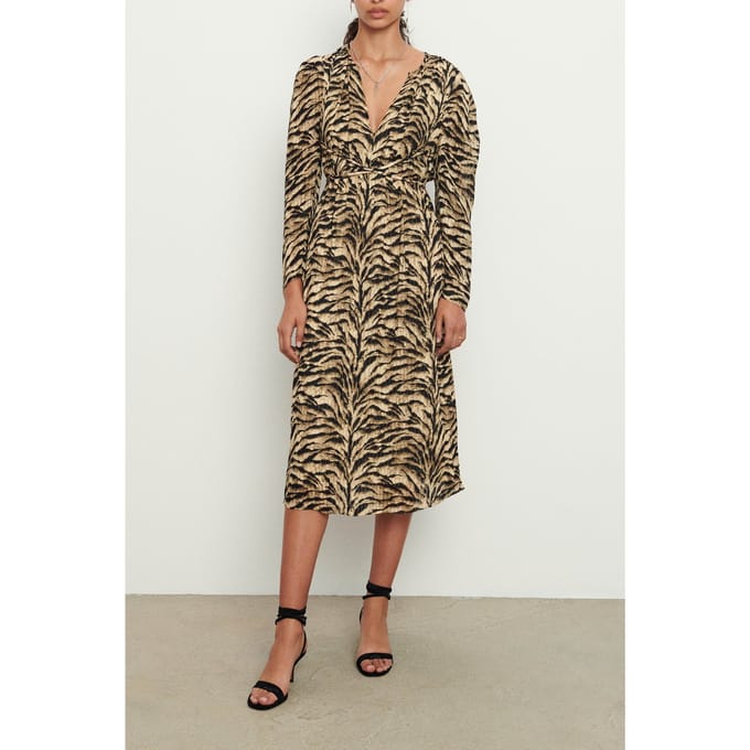 BA&SH Robe Imany Beige Taglia: S | Abiti Midi Outlet | Donna | Marrone