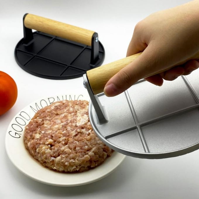 Grillpers, Zware Uitvoering Multifunctioneel-Vleespers, Sandwich- & Baconpers-Burgerpers Patty Maker Voor Keuken Rond white