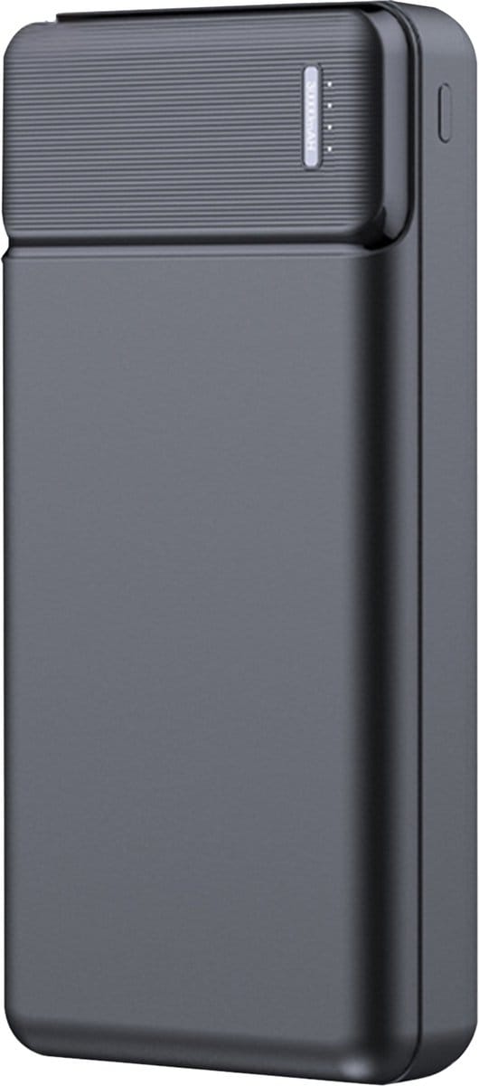 Powerbank 20000 mAh - 22.5W Snellader - 1x USB C input en output - 2x USB A output - 1x Micro USB input - USB A naar USB C kabel meegeleverd - Powerbank klein - Zwart