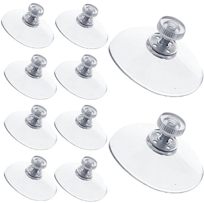 Zuignap met schroefdraad - Transparante Zuignap 50mm - 10 Stuks - M4 x 10 mm - Antislip bevestiging